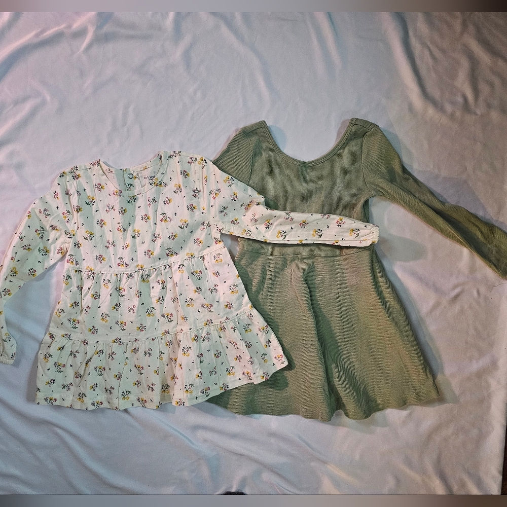 Set Of Two Long-Sleeve Girls Dresses- Simple Joys By Carter's- 4T